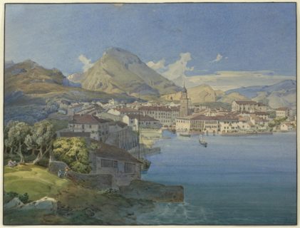 Leopold Rottmann: Riva, Gardasee – 1830er Jahre – Aquarell. (Bild: Universitätsbibliothek Erlangen-Nürnberg)