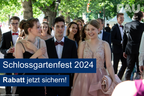 Zum Artikel "FAU Schlossgartenfest 2024: Sichern Sie sich Ihren Alumni-Rabatt!"
