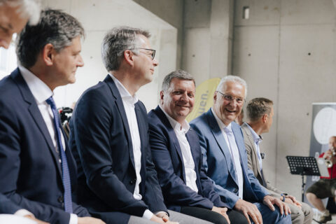 Richtfest für den Neubau der Technische Chemie auf dem FAU Süd Campus. (Bild: FAU/Giulia Iannicelli)