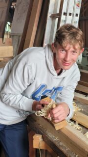 Pädagogisches Rudern auf dem Altmühlsee: Teilnehmer mit Hobel. (Foto: Thomas Eberle)