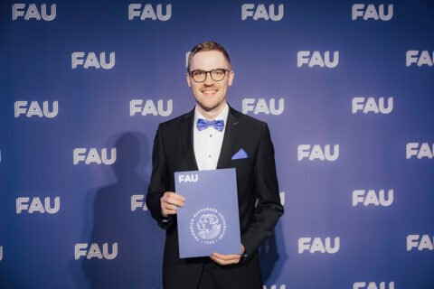 FAU Awards 2025: Träger des Lehrpreises der Rechts- und Wirtschaftswissenschaftlichen Fakultät, Johannes Frank. (Bild: FAU/Giulia Iannicelli)